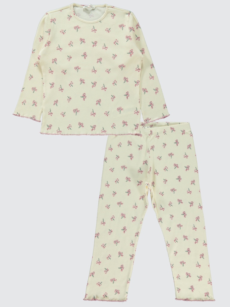 Beige Floral Pajama (10-13Y)