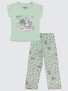 Cats Green Pajama (2-5Y)