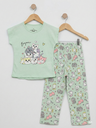 Cats Green Pajama (2-5Y)