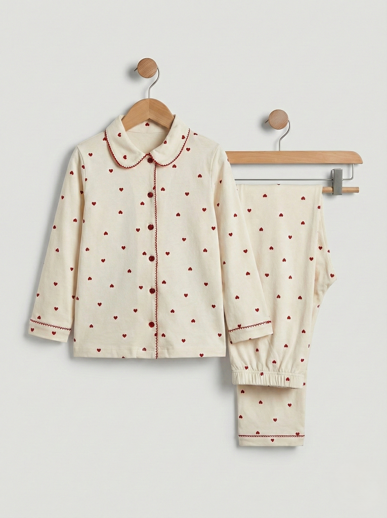 Off-white hearts Pajama (6-9Y)