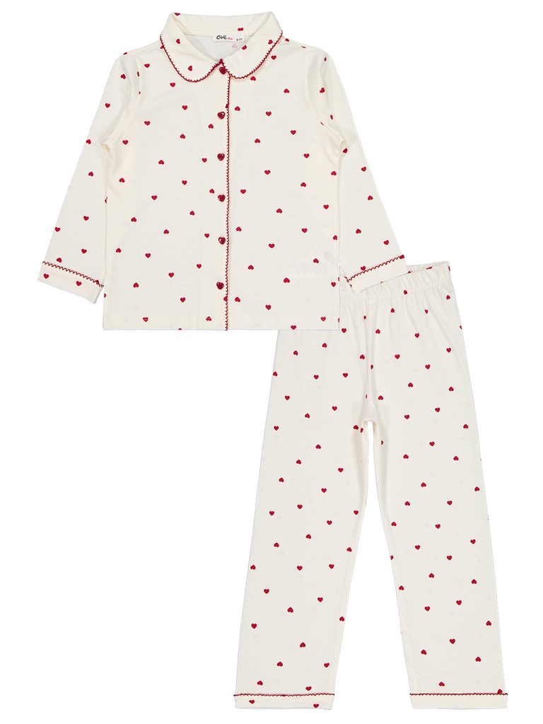 Off-white hearts Pajama (6-9Y)