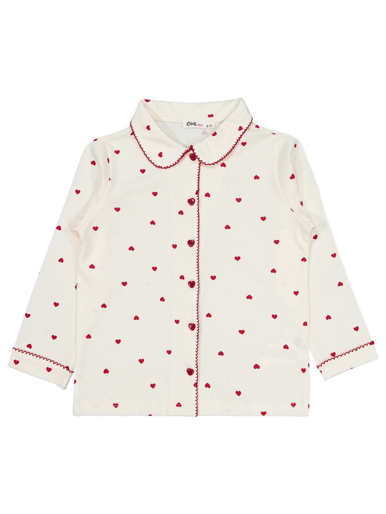 Off-white hearts Pajama (6-9Y)