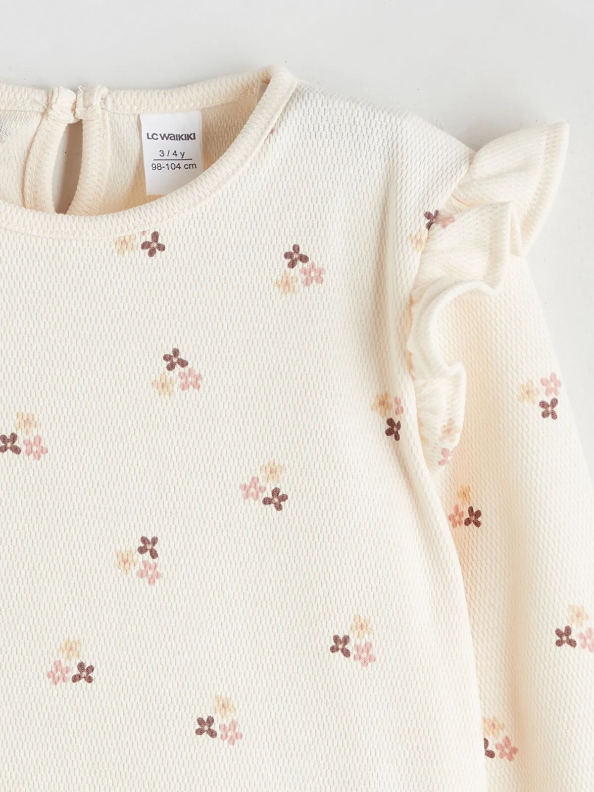 Off-White Ruffled Girls' Blouse, Skirt, and Tights Set