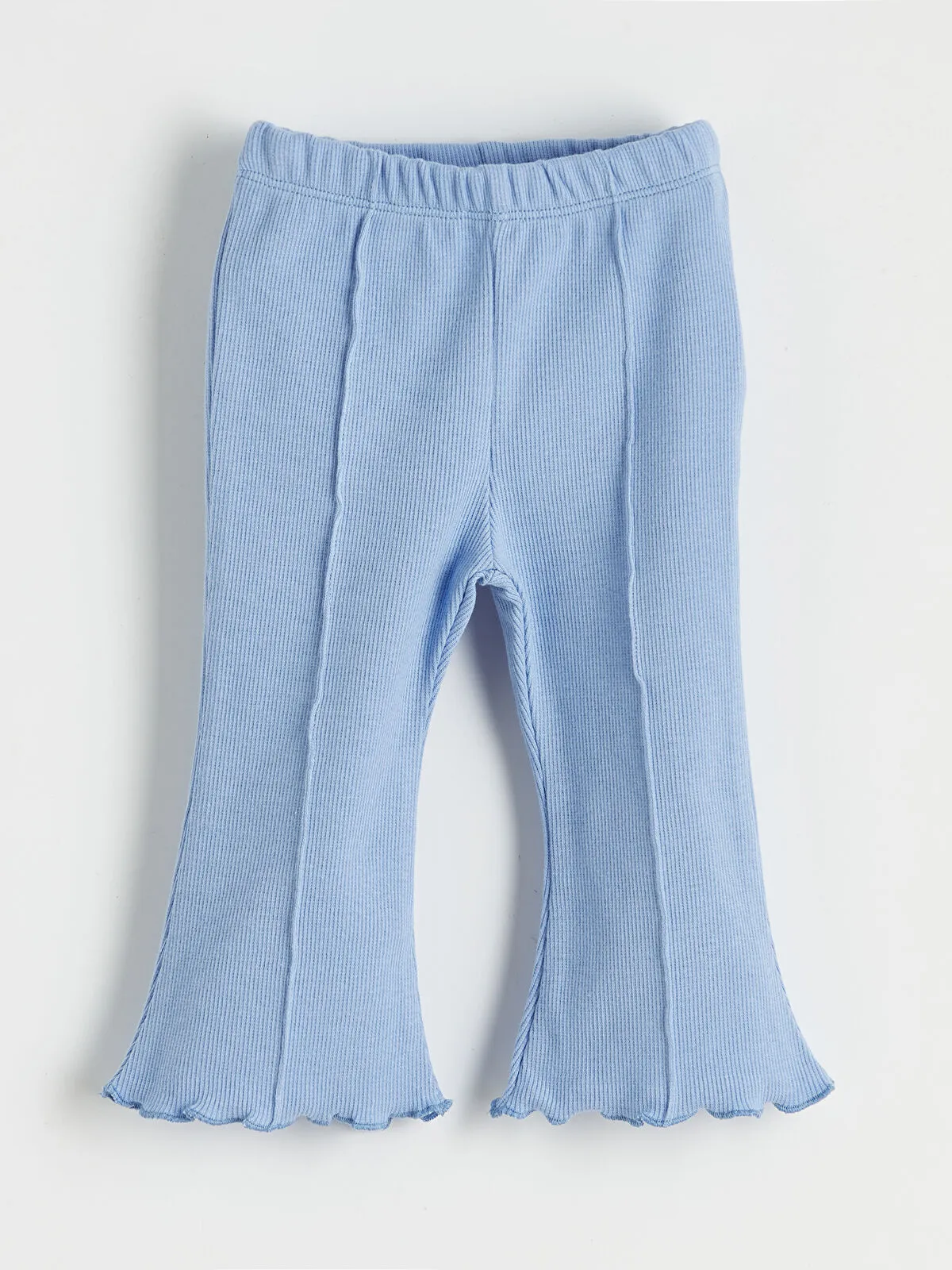 Off-White Striped Blouse and Leggings with Bow Collar Detail