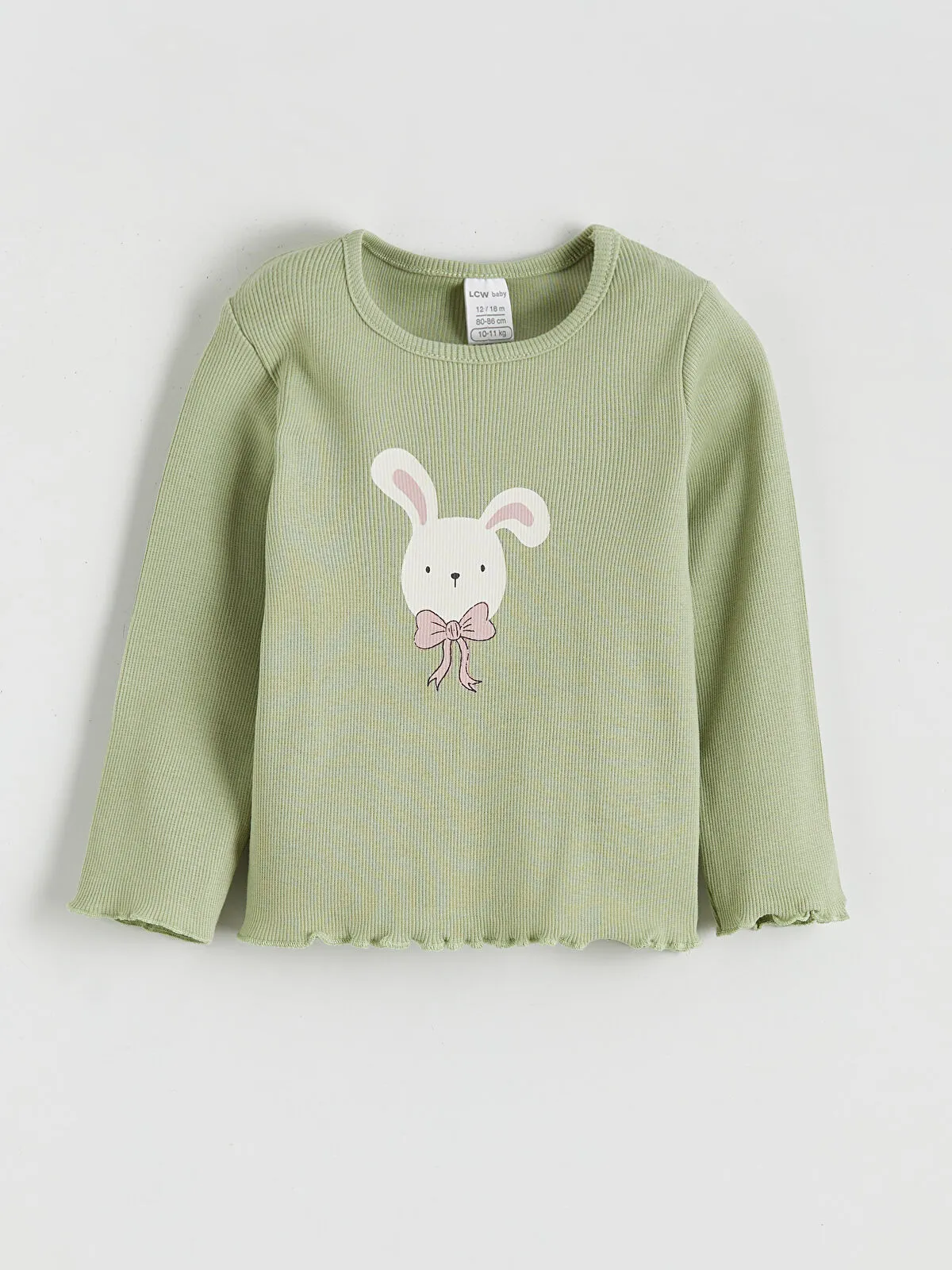 Green Crew Neck Girls' T-shirt and Leggings