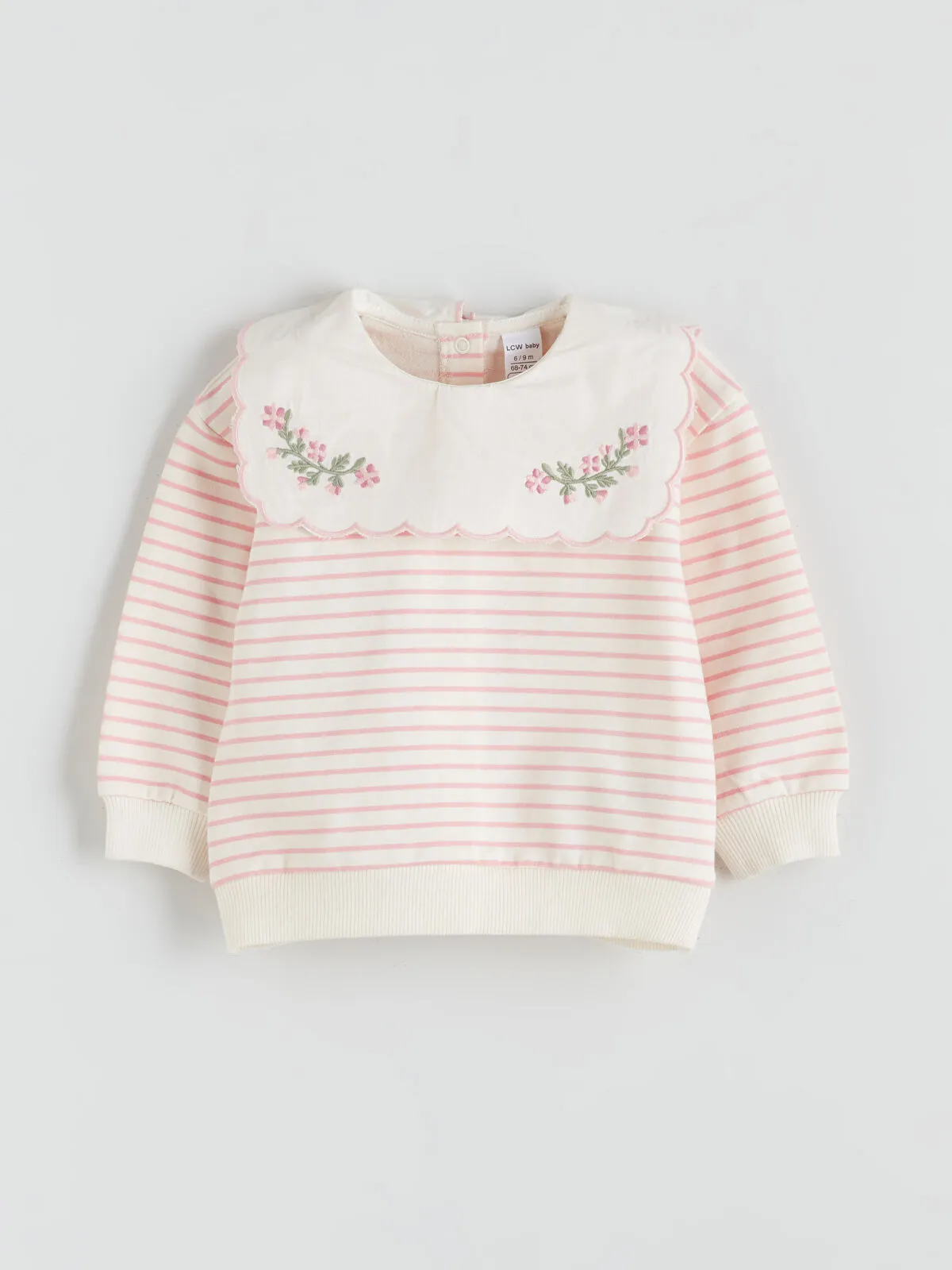 Off-white Peter Pan collar girl's sweatshirt and leggings