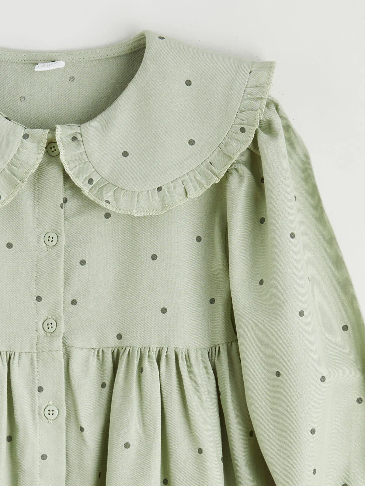 Green Collar Polka Dot Girl's Dress