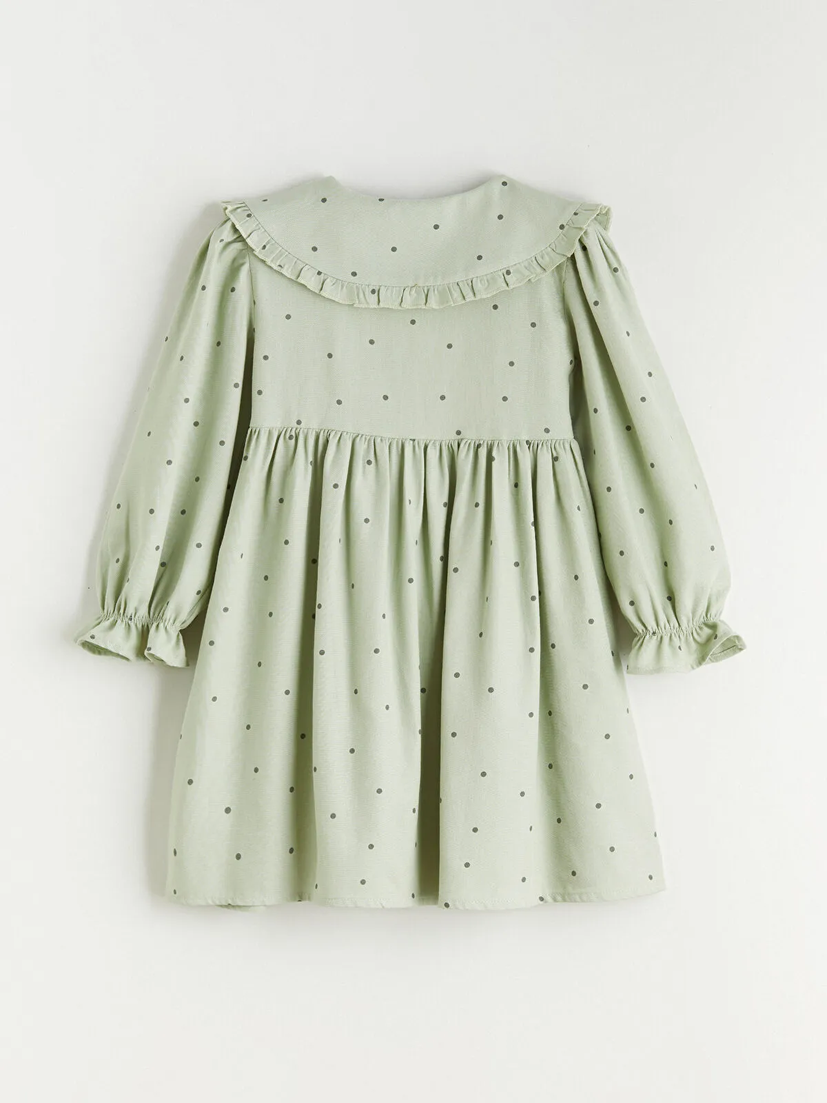 Green Collar Polka Dot Girl's Dress