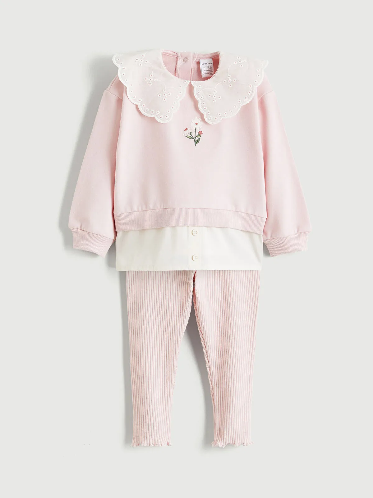 Peter Pan Collar Girl's Sweatshirt and Leggings