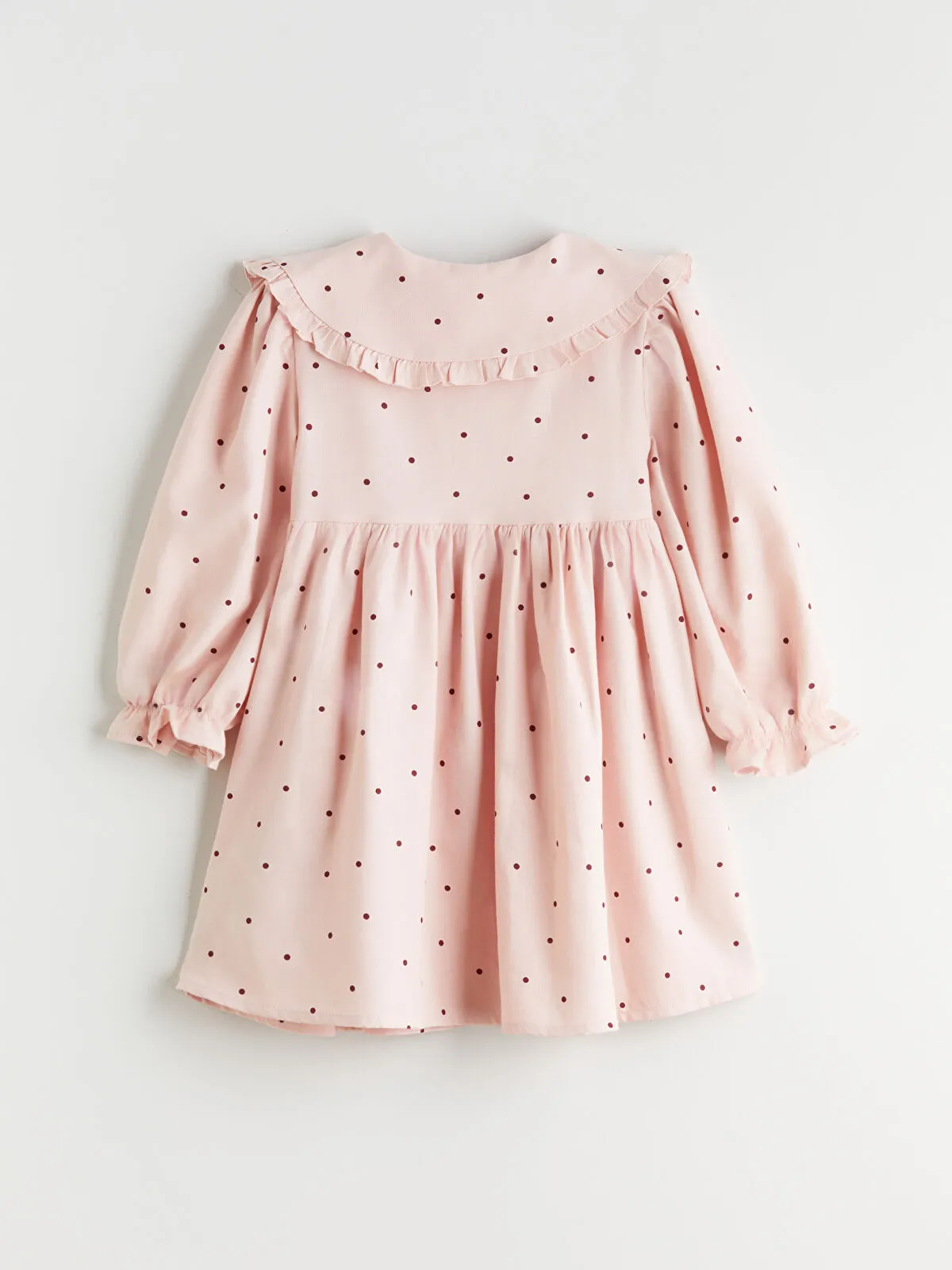 Pink Peter Pan Collar Polka Dot Girl's Dress