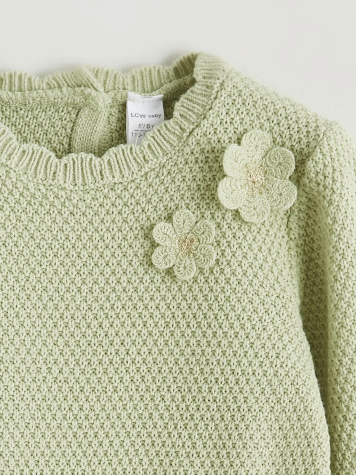 Green Floral Applique Girl's Tulle Dress