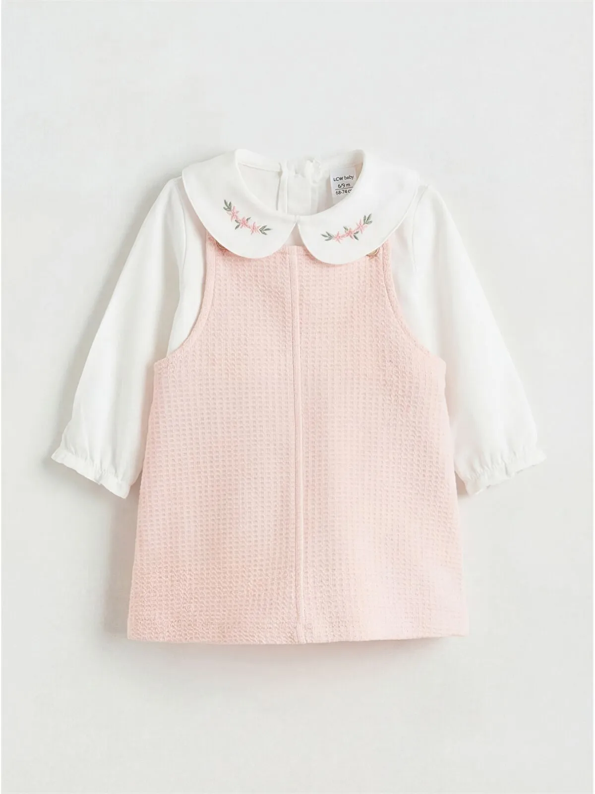 Pink Baby Collar Floral Girl Baby Romper Dress