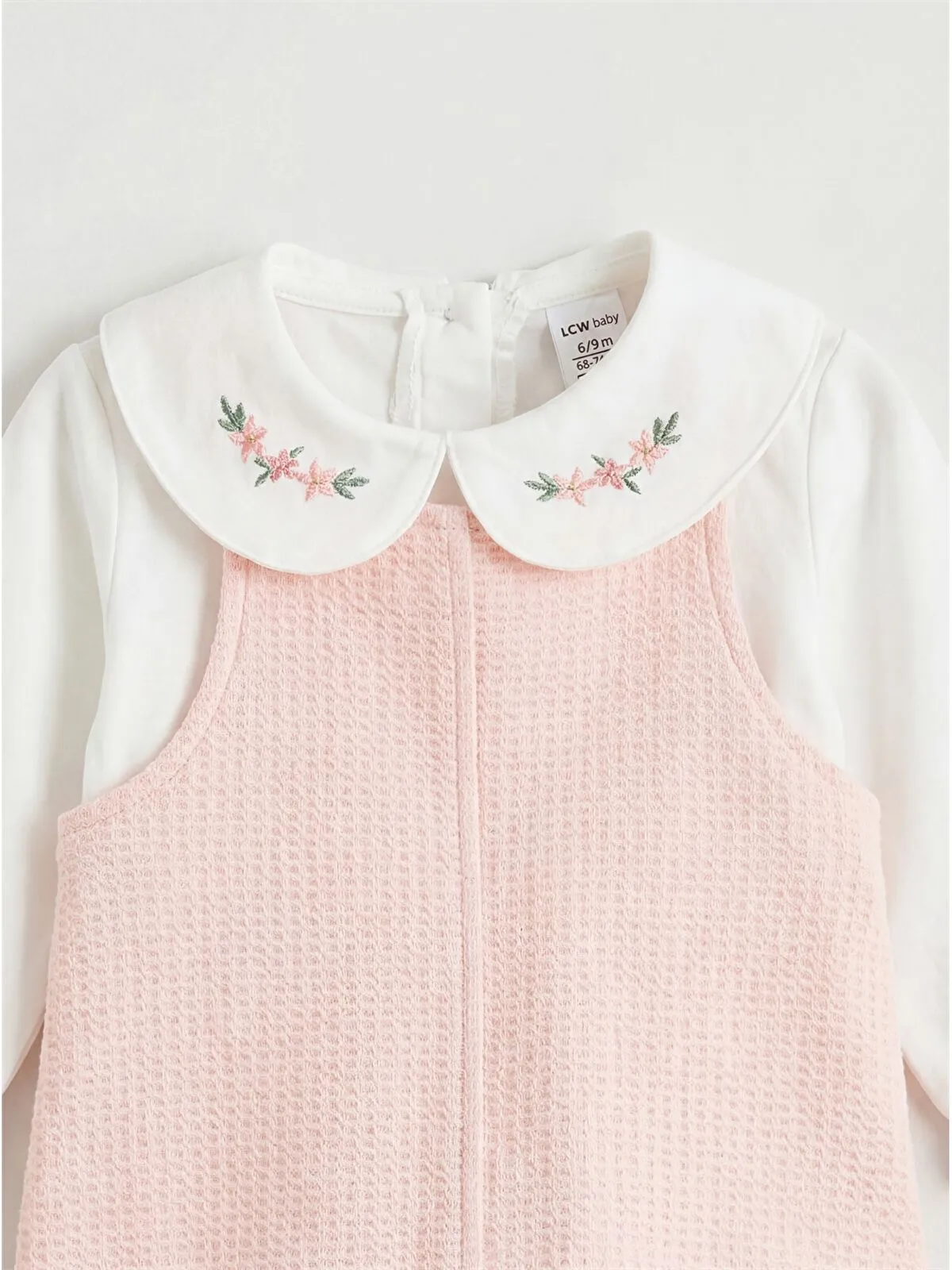 Pink Baby Collar Floral Girl Baby Romper Dress