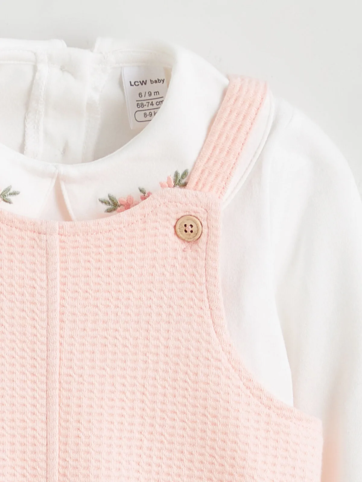 Pink Baby Collar Floral Girl Baby Romper Dress