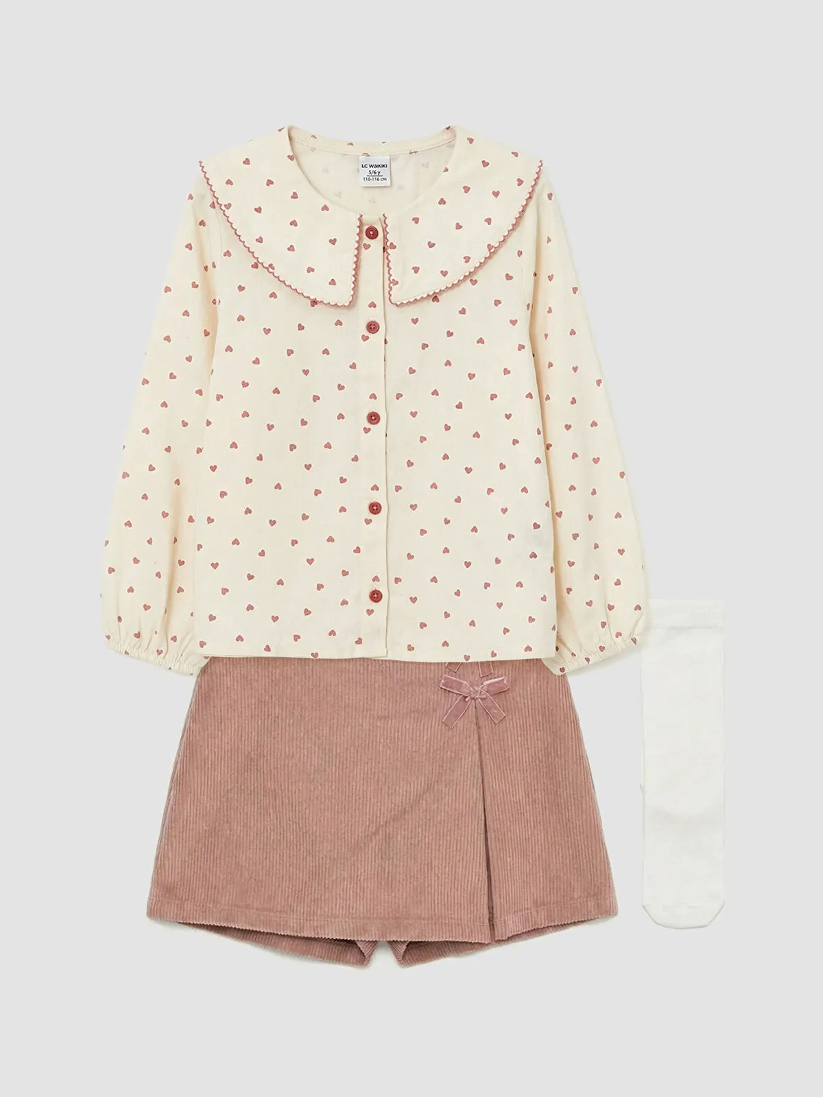 Off-White Collar Girl's 3-Piece Set