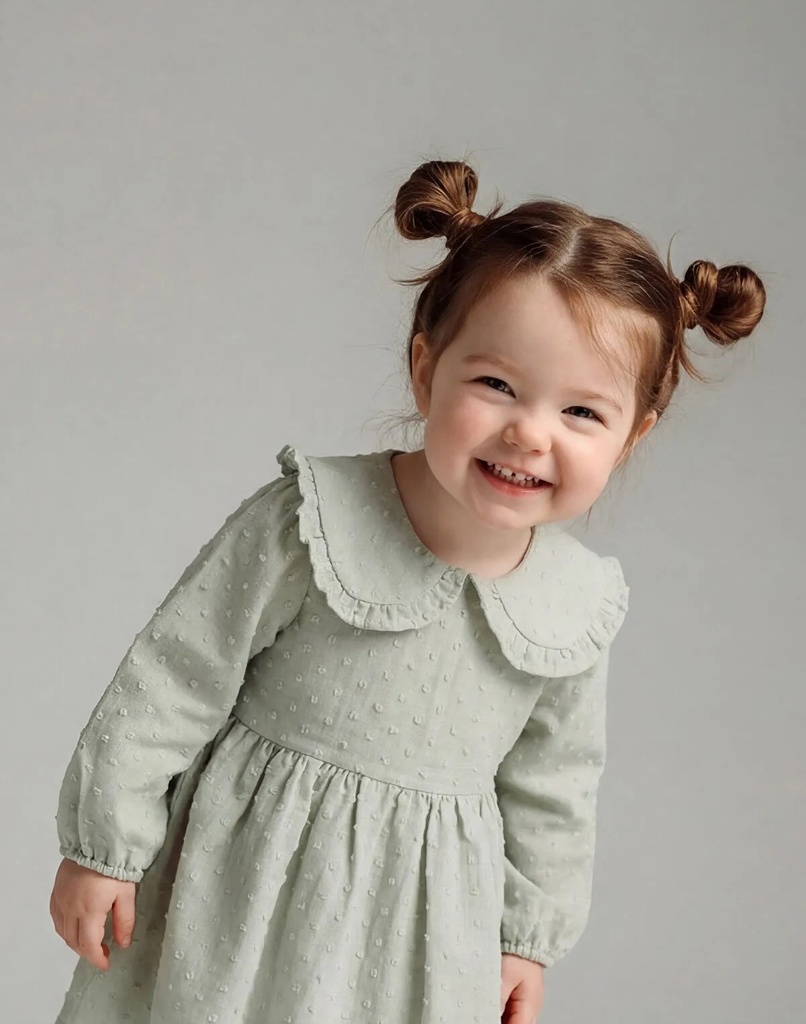 Green Peter Pan Collar Girl's Dress