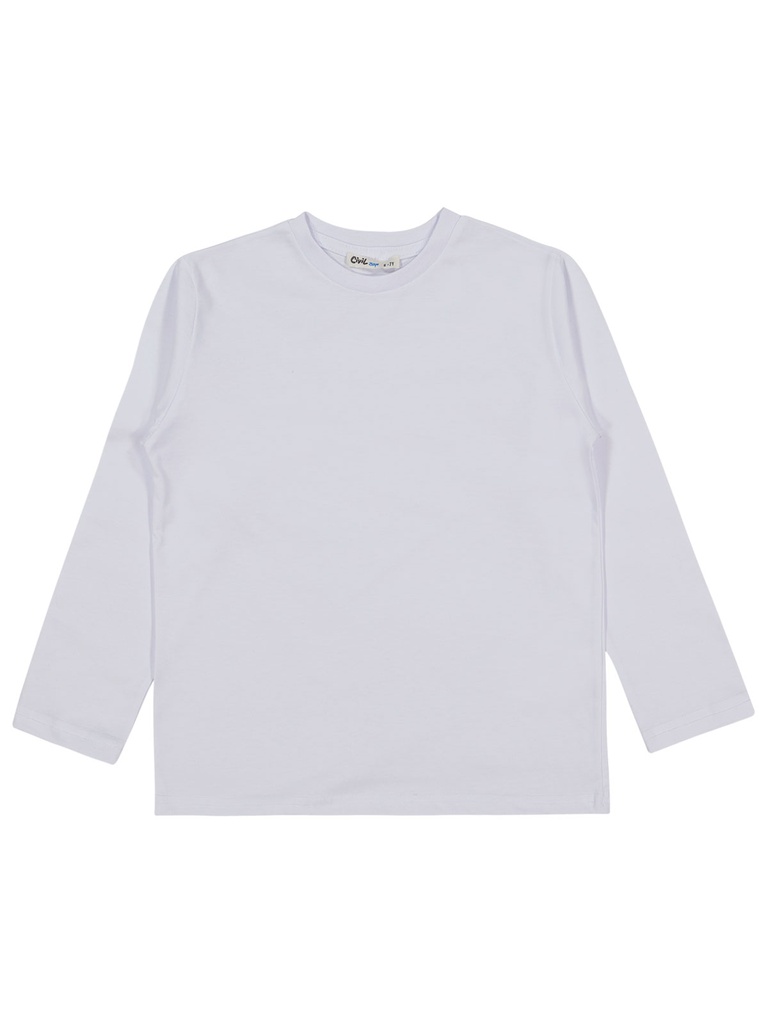 White Basic Long Sleeve T-shirt 