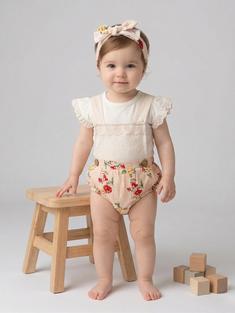 Floral Romper & head piece