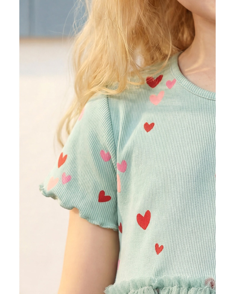 Green Hearts tutu Dress