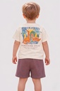 Baby Dino Waffle Shorts Set- Brown
