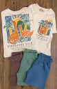 Baby Dino Waffle Shorts Set- Brown