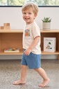Baby Dino Waffle Shorts Set- BLUE