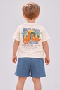 Baby Dino Waffle Shorts Set- BLUE