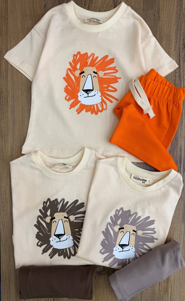 Lion Head Boy Set- Orange
