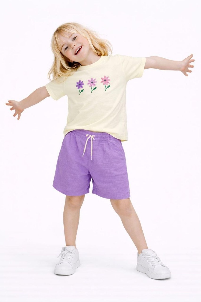 Purple Floral Muslin Set