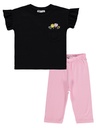 Pink & Black Flowers Set