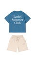 La'ciel Summer club Set- Blue Top & beige short
