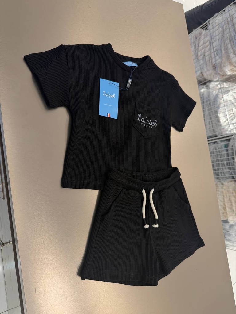 Black Waffle Boy Set