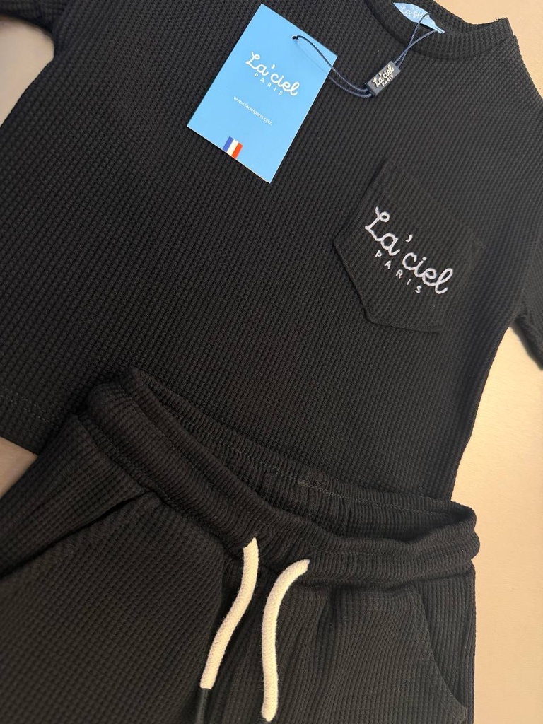 Black Waffle Boy Set