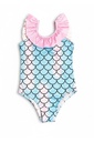 Girls' Fishbone Pattern Swimsuit, (Ages 2-3 / 11-12)