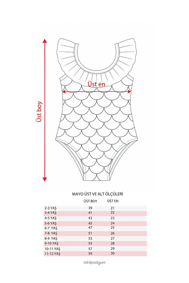 Girls' Fishbone Pattern Swimsuit, (Ages 2-3 / 11-12)