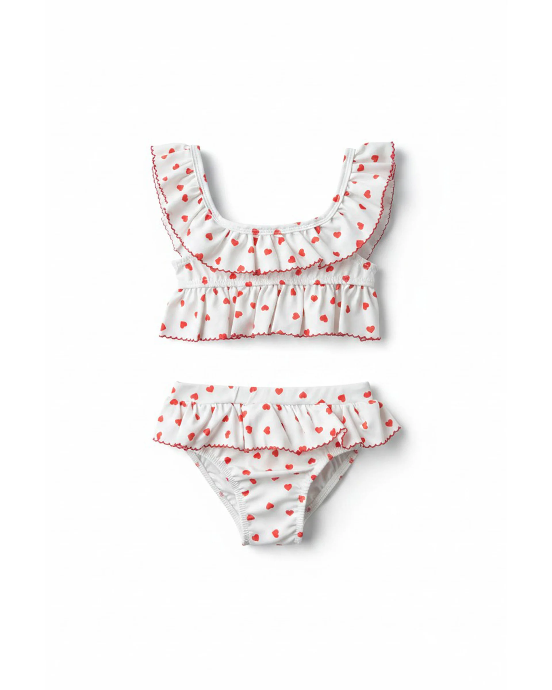 Girls’ Heart Print Bikini Set (Ages 3–7)