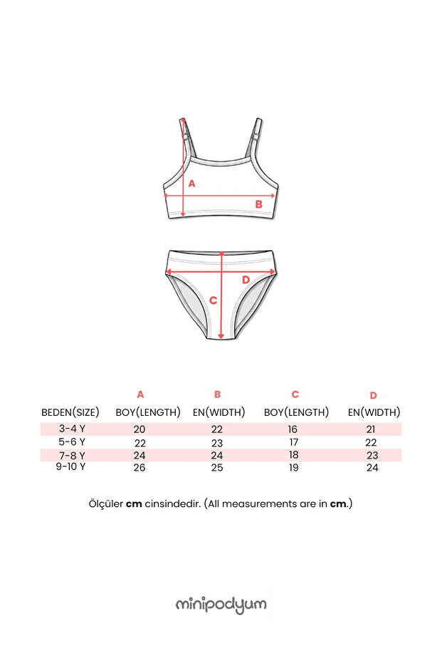 Girls’ Floral Print Bikini Set (Ages 3–4 / 9–10)