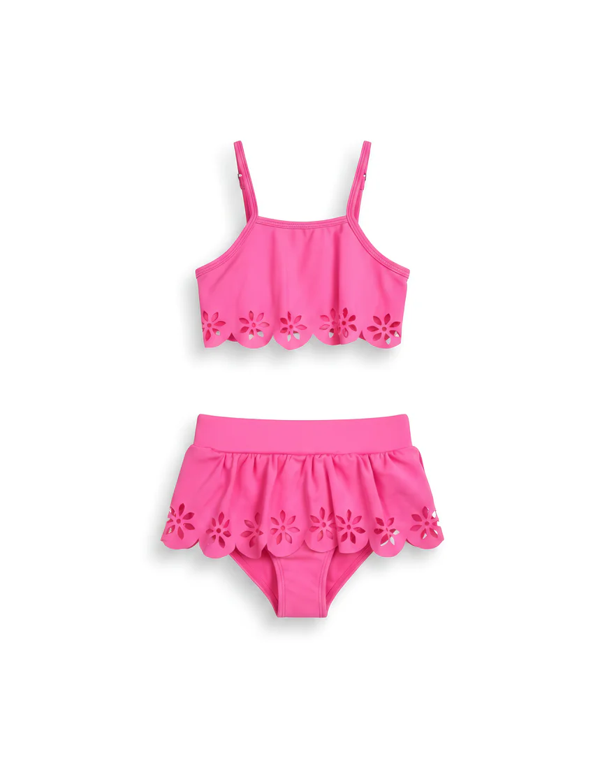 Girls' Embroidered Bikini Set, (Ages 7-8/11-12)