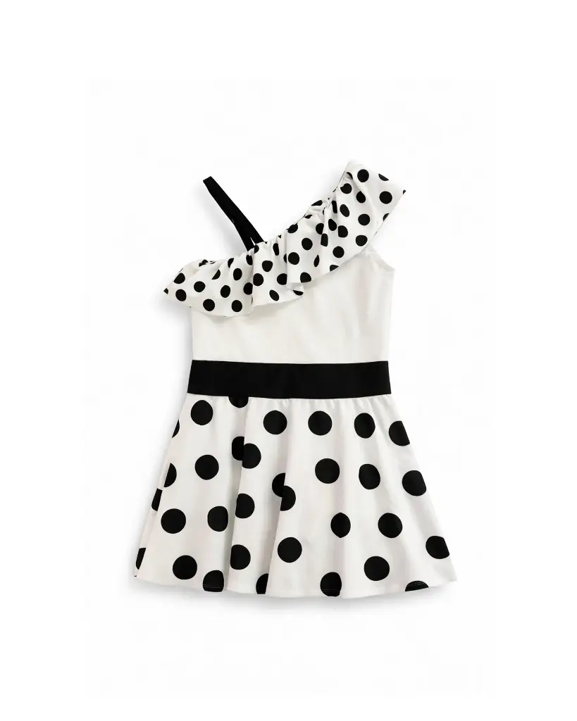 Girls' Polka Dot Skirt Swimsuit (Ages 7-8 / 10-11)
