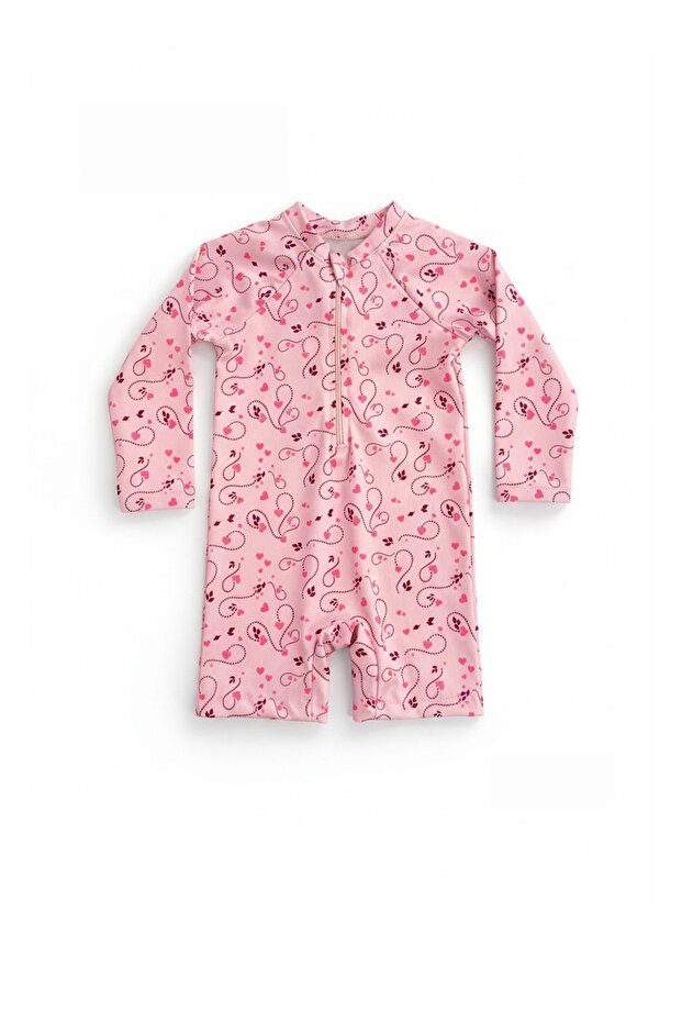 Baby Girl Long-Sleeved Swimsuit(6-9/18-24 Months)