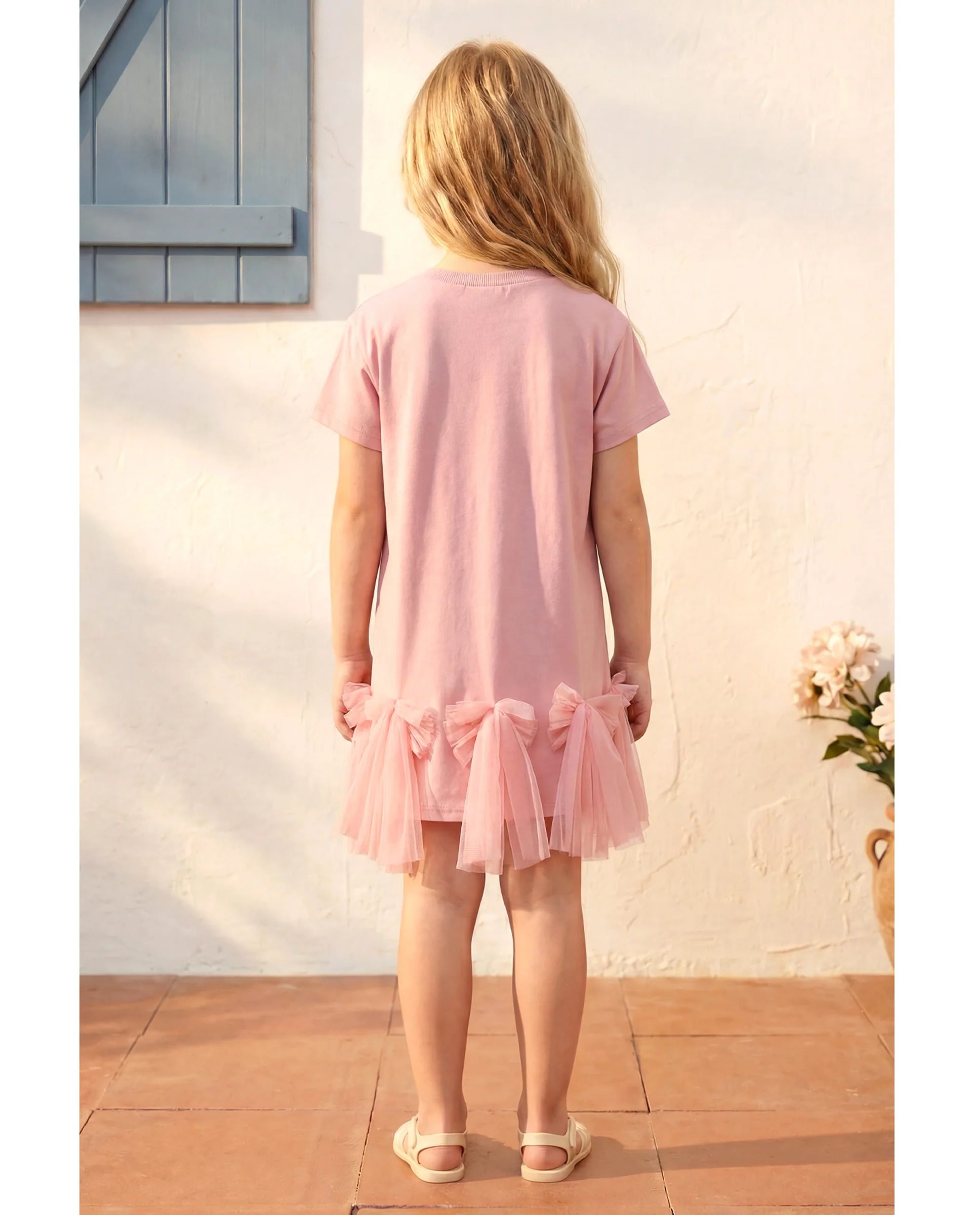 Girls’ Dress with Ballerina Figure and Tulle Skirt Detail (Ages 3–6)