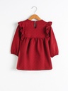 Red Cotton Long Sleeve Dress