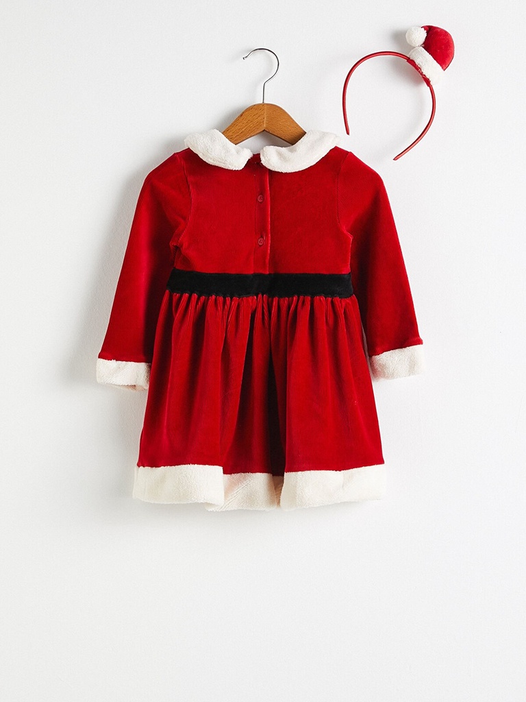 Santa Red Velvet Dress and headband
