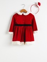 Santa Red Velvet Dress and headband