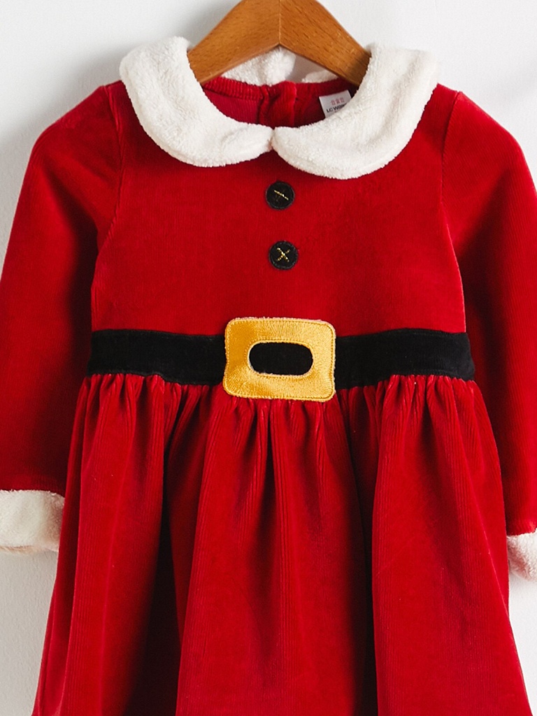 Santa Red Velvet Dress and headband