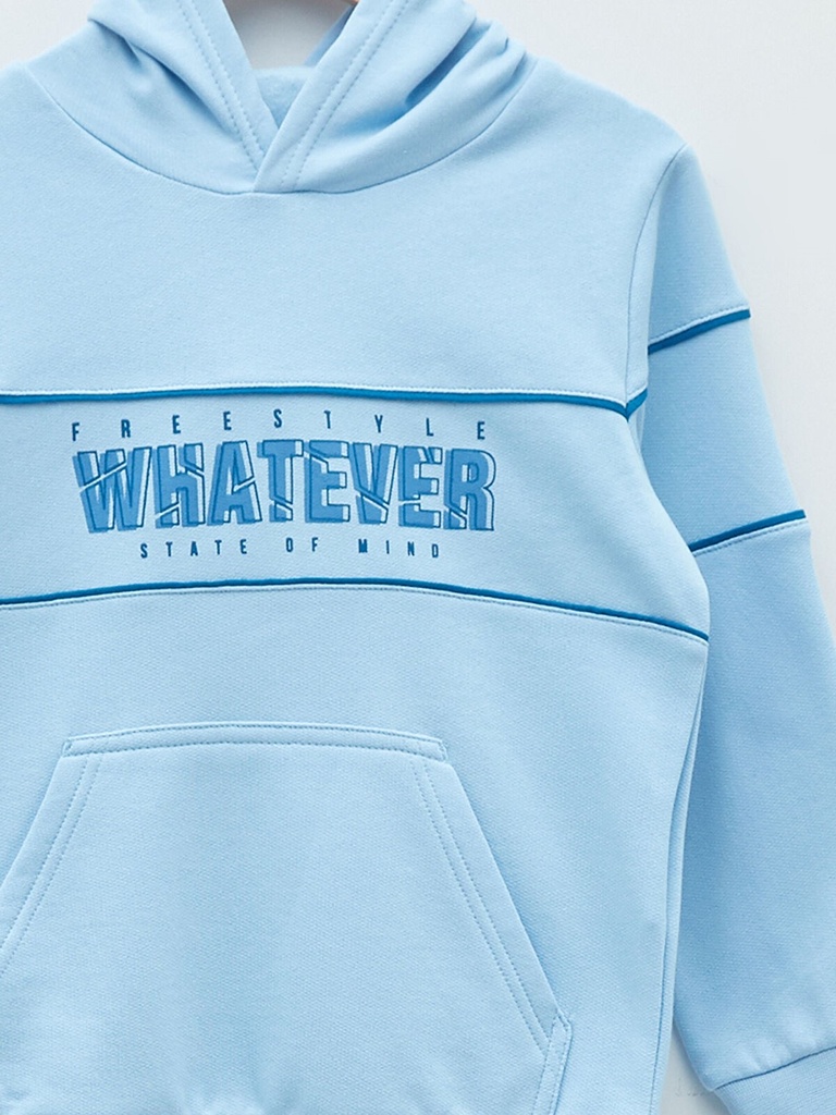 Blue Thick Cotton Sweatshirt