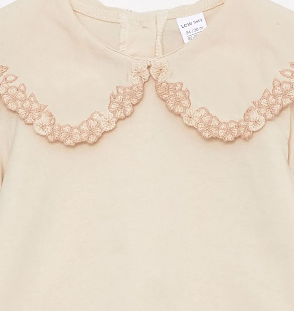 Beige Long Sleeve Top