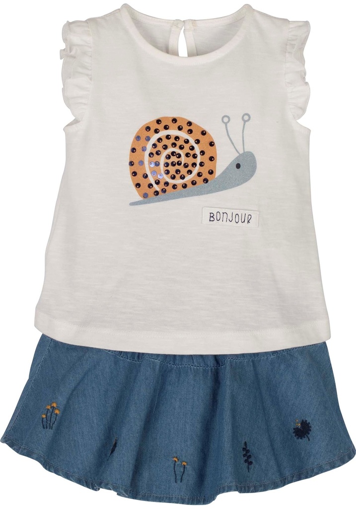 Baby Girl Denim Skirt Set (3-6 months)