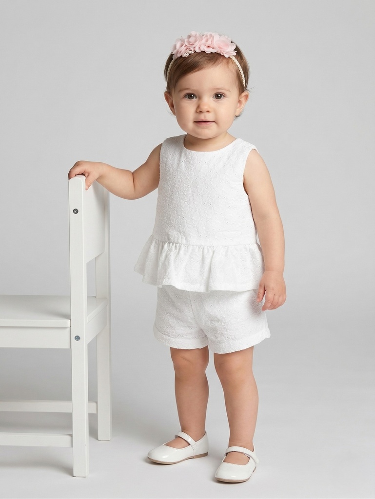 White Baby Girl Set of 3 (3-6 months)