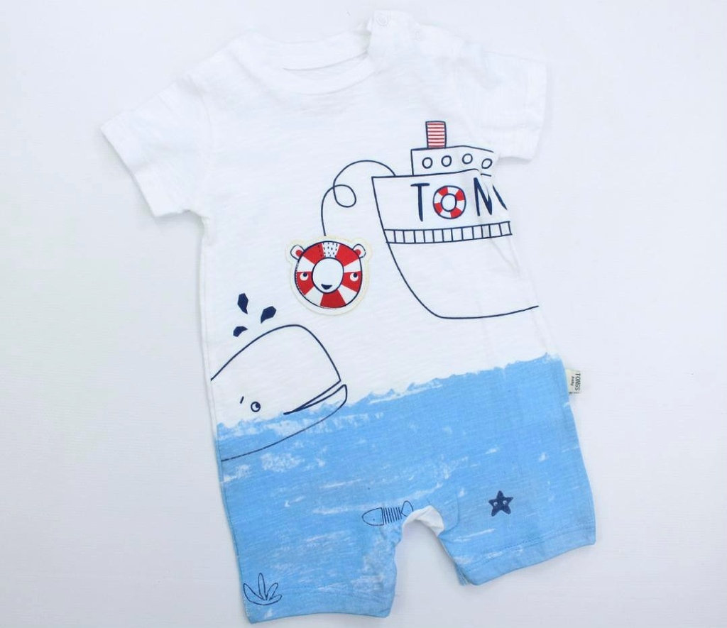 White Whale Romper (0-3 months)